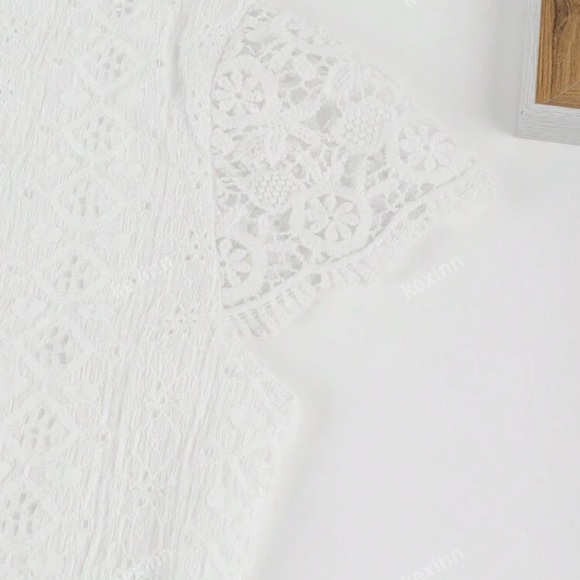 New White Lace short sleeve Top - Picture 5 of 7